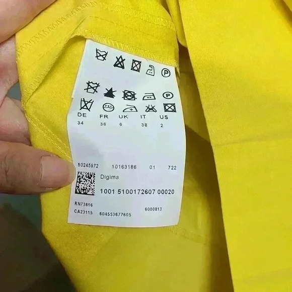 Boss by hugo boss dress in mustard (yellow) color size 6 fit as size S - Picture 7 of 16